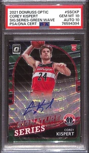 2021-22 Corey Kispert RC Donruss Optic Signature Series PSA 10/10! Pop 1! - Picture 1 of 2