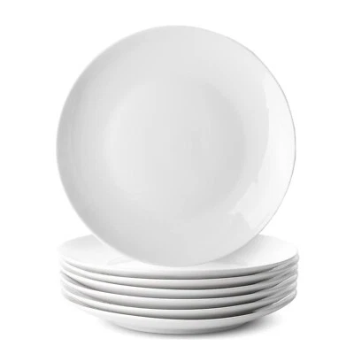 Dinner Plates Set Porcelain White Coupe Plate 10.5" Crockery Catering Restaurant - Image 1 of 4