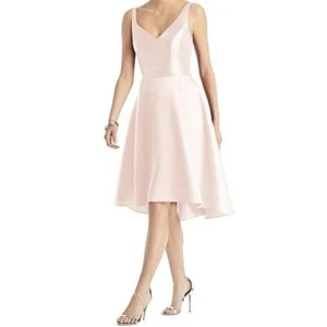 NWT Alfred Sung Blush Sleeveless Hi-Low Cocktail Formal Dress Size 18 - Picture 1 of 10