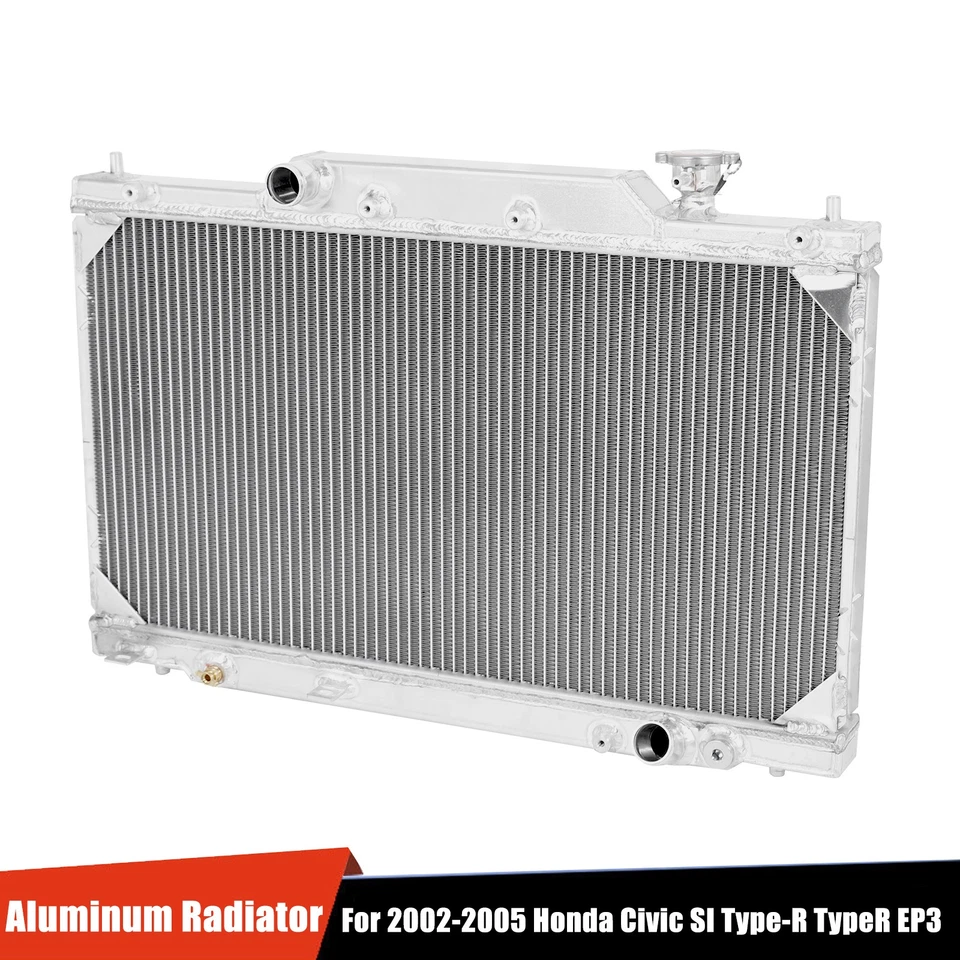 2Row Aluminum Radiator For 2002-2005 2003 2004 Honda Civic SI Type-R EP3 2.0L MT Foto 1 de 4