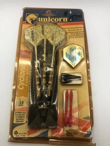 Nuevo kit de dardos Unicorn Cyclone Soft Touch 1993 agarre de latón inglés paquete de 3 14 g - Imagen 1 de 7