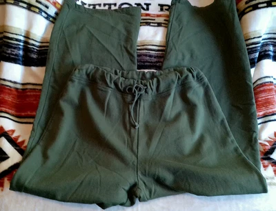 ONE STEP UP M VTG ACTIVEWEAR WIDE LEG SWEATPANTS GREEN HONG KONG DRAWSTRING POCK - Image 1 of 4