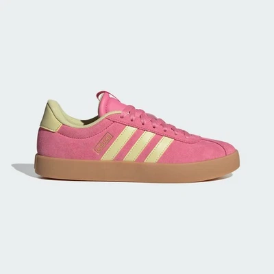Adidas Women's Vl Court 3.0 Shoes Pink /Powder Yellow/Gold Metallic JR8647 - Image 1 of 4