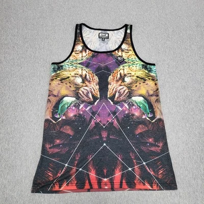 Camiseta sin mangas con gráfico de guepardos Neff Mystikat para hombre talla MEDIANA larga Foto 1 de 4