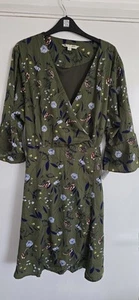 Yumi Multi Print Wrap Dress Women's Size 22 Green - Picture 1 of 9