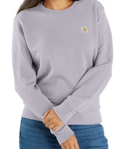 Carhartt Sweatshirt Women Large Purple Relaxed Fit Midweight Crew Neck Logo S - Picture 1 of 6