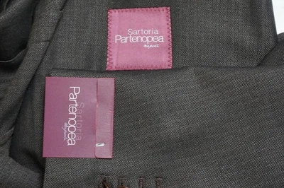 Sartoria Partenopea Brown Herringbone Silk Blend Sport Coat 44R New - Image 1 of 4