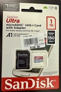 Carte SanDisk 1 To Ultra microSDXC UHS-I avec adaptateur - Mémoire carte micro SD - Photo 1 sur 3