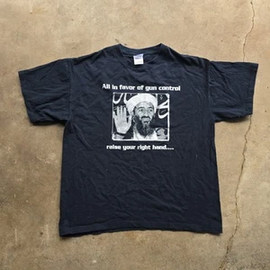 Vintage Osama Bin Laden Gun Control T Shirt Medium - Picture 1 of 2