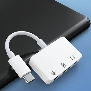 Audio External Live Broadcast 3 in 1 Converter USB C Sound Card Sound Adapter - Afbeelding 1 van 8