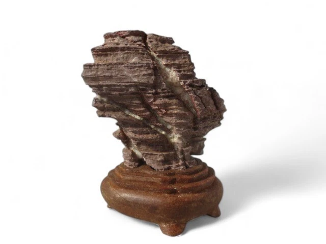 Bonsai de piedra de visualización Suiseki 紫雲石 Shiunseki piedras ornamentales H3,1 pulgadas 055 Foto 1 de 4