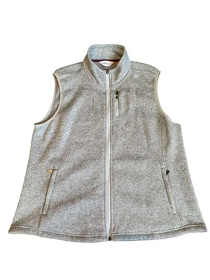 Colete de lã ORVIS zíper completo cinza feminino XL bolsos sem mangas roupa externa usado - Imagem 1 de 4