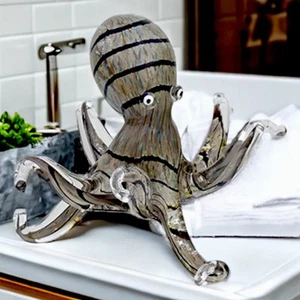Brown Venetian Glass Octopus Sculpture NEW Boxed Ornament Gift Home ocean Sea - Picture 1 of 5
