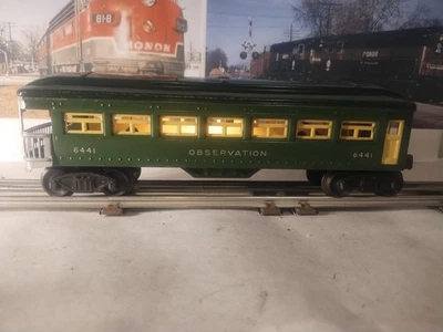 Lionel 6441 Observation Car Two-tone Green Lighted O Gauge - Image 1 of 4