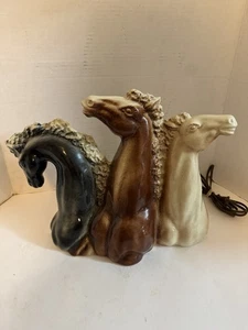 Vintage Mid century 1950s Kron 3 Horse TV Lamp Rare Excellent - Picture 1 of 17