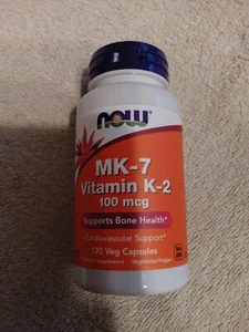 Now Foods, MK-7 Vitamin K-2 , 100 mcg, 120 Veg Capsules. Expiration 11/25 - Picture 1 of 2