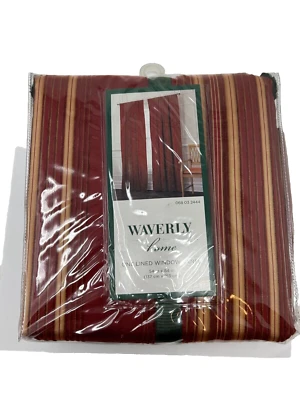 2 Nuevo Panel de Ventana Waverly Home One Forrado 54 x 84 Rayas Vino y Dorado  Foto 1 de 2