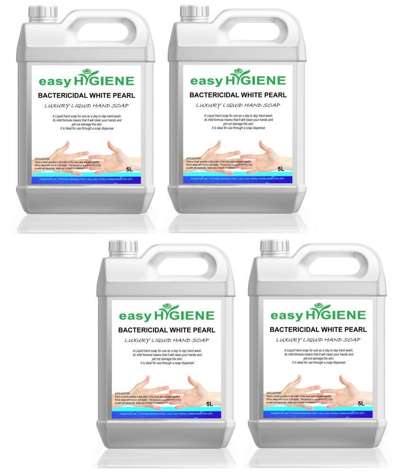 EASYHYGIENE WHITE 20L Antibacterial Bactericidal Liquid Antibac Luxury Hand Soap 4 x 5L
