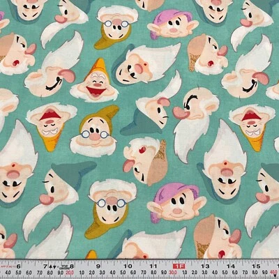 2014 Classic Tales 7 Dwarfs Springs Creative Cotton Fabric Remnant 17" x 43" - Image 1 of 2