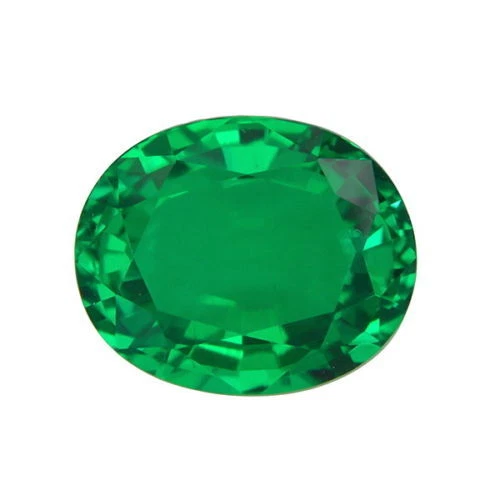 Lab Created Hydrothermal Colombian Emerald Green Oval Loose Stones (4x3-12x10mm) - Image 1 of 1