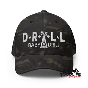 Gorra de béisbol Drill Baby Drill Minería ajustada Flexfit para hombres mujeres - Imagen 1 de 49