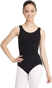 Nuevo body negro sin mangas con top de baile de leotardo pequeño Capezio para mujer - Imagen 1 de 1