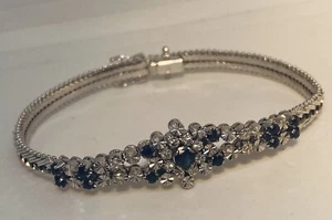 weißgold Armband 585 mit Diamant und Saphire - Bild 1 von 8