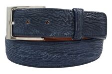 Genuine Handmade Safari Blue Shark Leather Belt (Made in U.S.A)