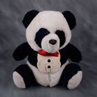 VTG Dakin Panda Plush Stuffed Animal Fun Farm Bear Tuxedo Red Bowtie Korea 1985
