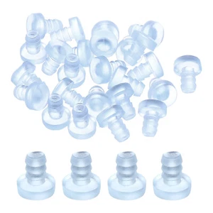 56Pcs 5mm/0.2" Glass Table Top Bumpers with Long Stem Fit 3/16Inch, Clear - Picture 1 of 6
