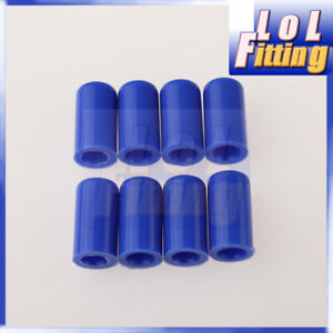 8PCS 6mm 1/4" Silicone Blanking Cap Intake Vacuum Hose End Bung Plug Caps Blue