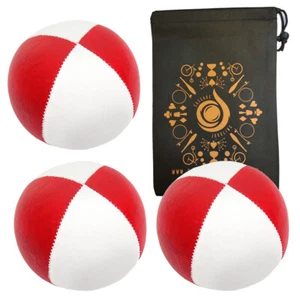 3 bolas y bolsa de malabares Cascade Classic Pro Thud rojo/blanco 115 g - Juego para principiantes - Imagen 1 de 2