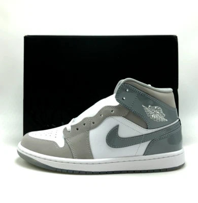 *NUEVO* Hombres NIKE AIR JORDAN 1 MID SE BLANCO/GRIS FRÍO (HF3216 100) 👍 Foto 1 de 4