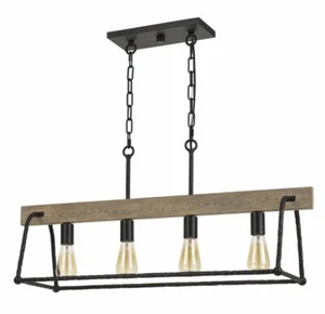 Cal Lighting FX-3712-4 Lockport - 4 Light Chandelier In Mission Style-16.5 - Picture 1 of 1