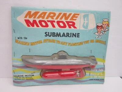 Vintage MARINE MOTOR SUBMARINE BATTERY OPERATED TOY MADE IN HONG KONG NOC - Image 1 of 4