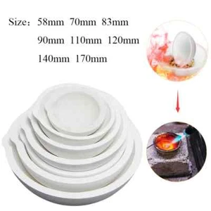 100g-5000g CERAMIC CRUCIBLES DISH VARIOUS SIZES FUSED MELT GOLDs SILVER COPPERS - Picture 1 of 24