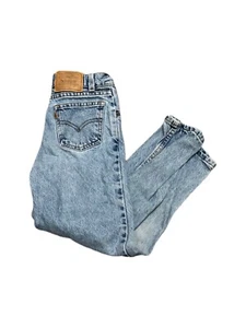 vtg kids levis Boys 8.5 Retro Light Wash 90s USA Made Baggy Distressed 80s Blue - Picture 1 of 5