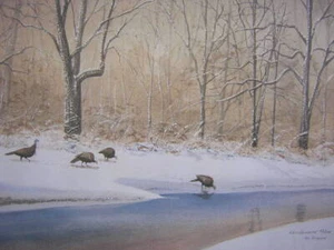 Neil Heimsoth Missouri Ozark Winter Wild Turkey Limited Edition Art Print - Picture 1 of 1