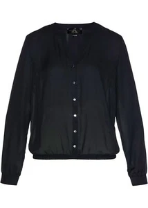 Túnica T. 48 negra túnica mujer manga larga blusa camisa top shirt parte superior nueva - Imagen 1 de 1