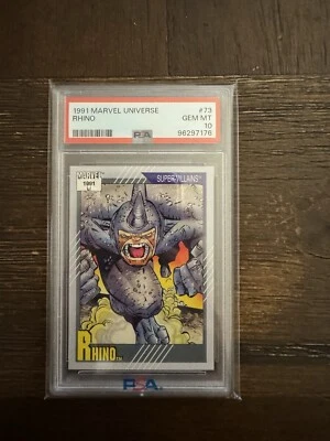 1991 Marvel Universe Rhino #73 PSA 10 GEM MINT - Image 1 of 2