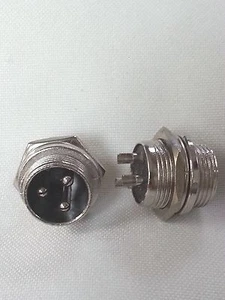 Pack of 2 - 3 Pin Chassis Socket Mic Microphone Plug Male Mobile Connector CB - Picture 1 of 1