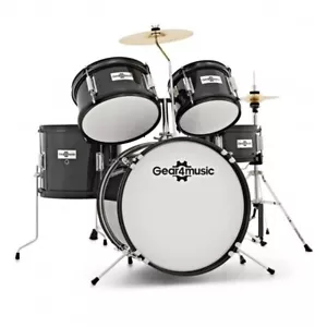 More details for junior 5 piece drum kit by gear4music, black - incomplete - rrp £169