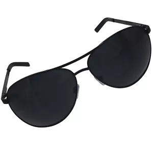 Men XL Extra Large All Black Aviator Sunglasses 62mm Dark Lenses Women - Picture 1 of 5