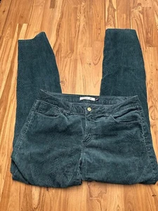 Christopher Blue Corduroy Pants Womens 14 Green Pants Sophia Mid Rise - Picture 1 of 6
