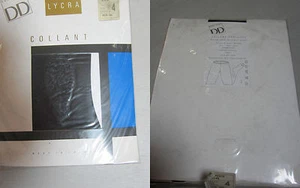 COLLANT NOIR LYCRA BRODERIE AJOUREE CHEVILLE DD TAILLE T4 Fabriqué en France - Imagen 1 de 2