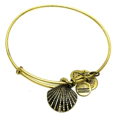 Brazalete Alex and Ani Sea SHELL Charm Tono Dorado Playa Verano Costa  Foto 1 de 4