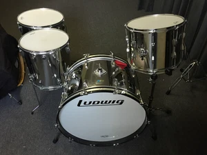 ORIG. LUDWIG L8264 DUNNETT BONHAM STAINLESS STEEL ZEPPELIN DRUM 26, 15, 16, 18 ! - Bild 1 von 11