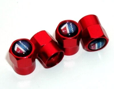 4pcs Hex Fit Pontiac Car Wheels Tire Air Valve Caps Stem Dust Cover Decor Red - Image 1 of 4