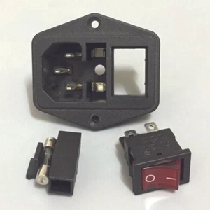 Inlet Module Plug 5A Fuse Switch Male Power Socket 10A 250V 3 Pin IEC320 C14 - Picture 1 of 8