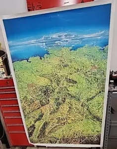 Vintage Berann Germany Topographical Map School Wall Large Wall Poster 39”x59” - Picture 1 of 21